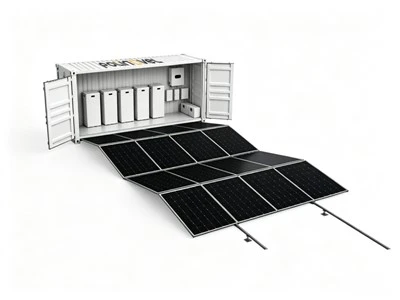 Fällbart solcellscontainersystem